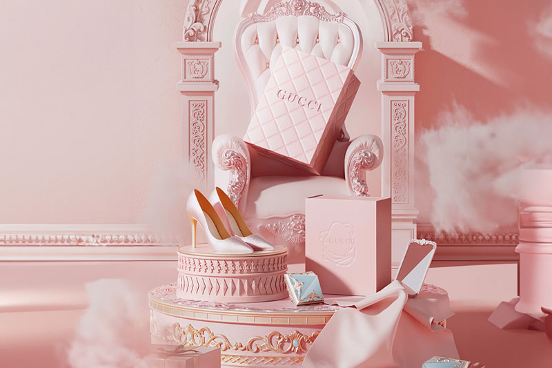 C4D工程-女神节电商展台场景渲染工程电商场景模型C4D模型下载