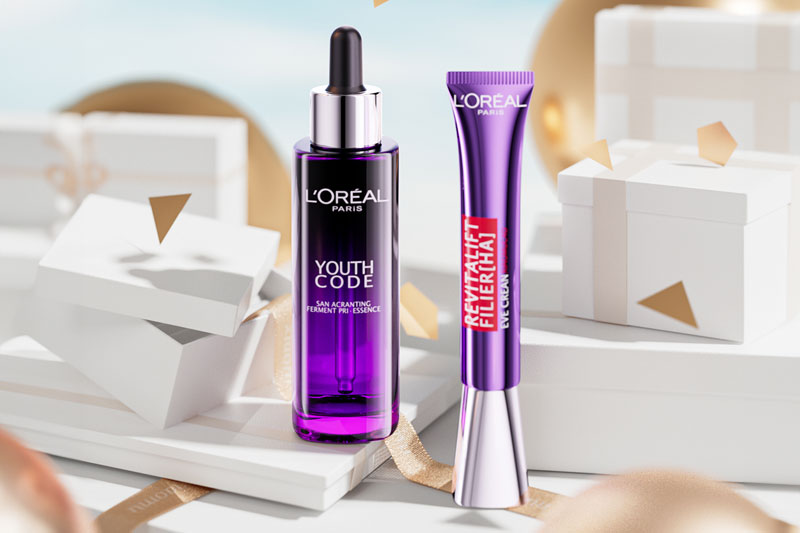 C4D工程-欧莱雅保湿精华液场景渲染工程产品场景C4D模型下载