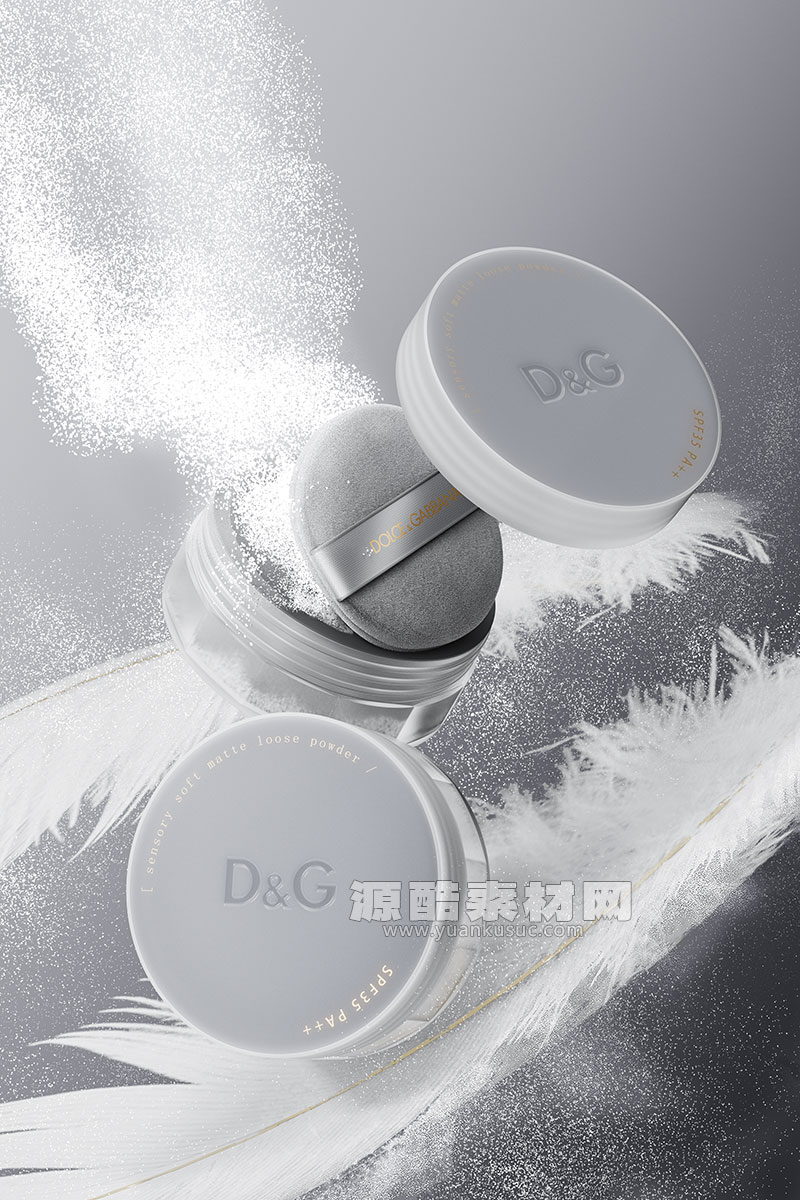 C4D工程-散粉定妆粉产品渲染工程化妆品C4D模型下载