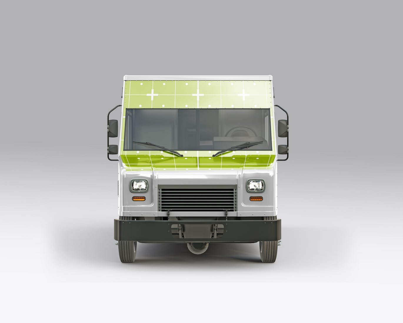 餐车拉花样机设计素材下载 Step Van Food Truck Mockup