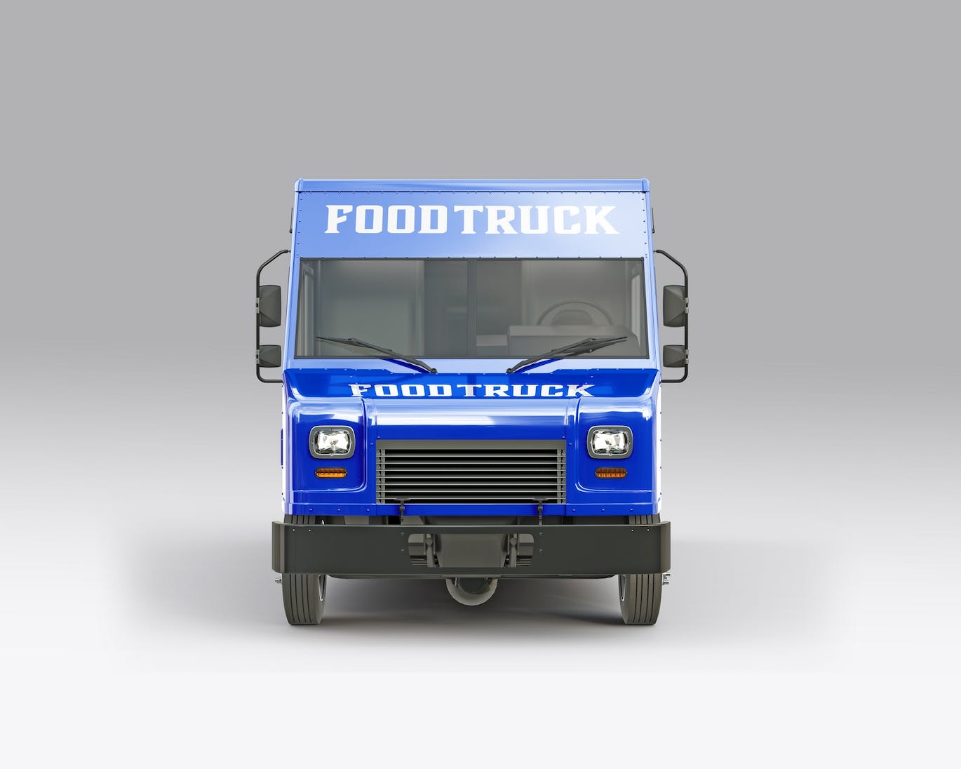 餐车拉花样机设计素材下载 Step Van Food Truck Mockup