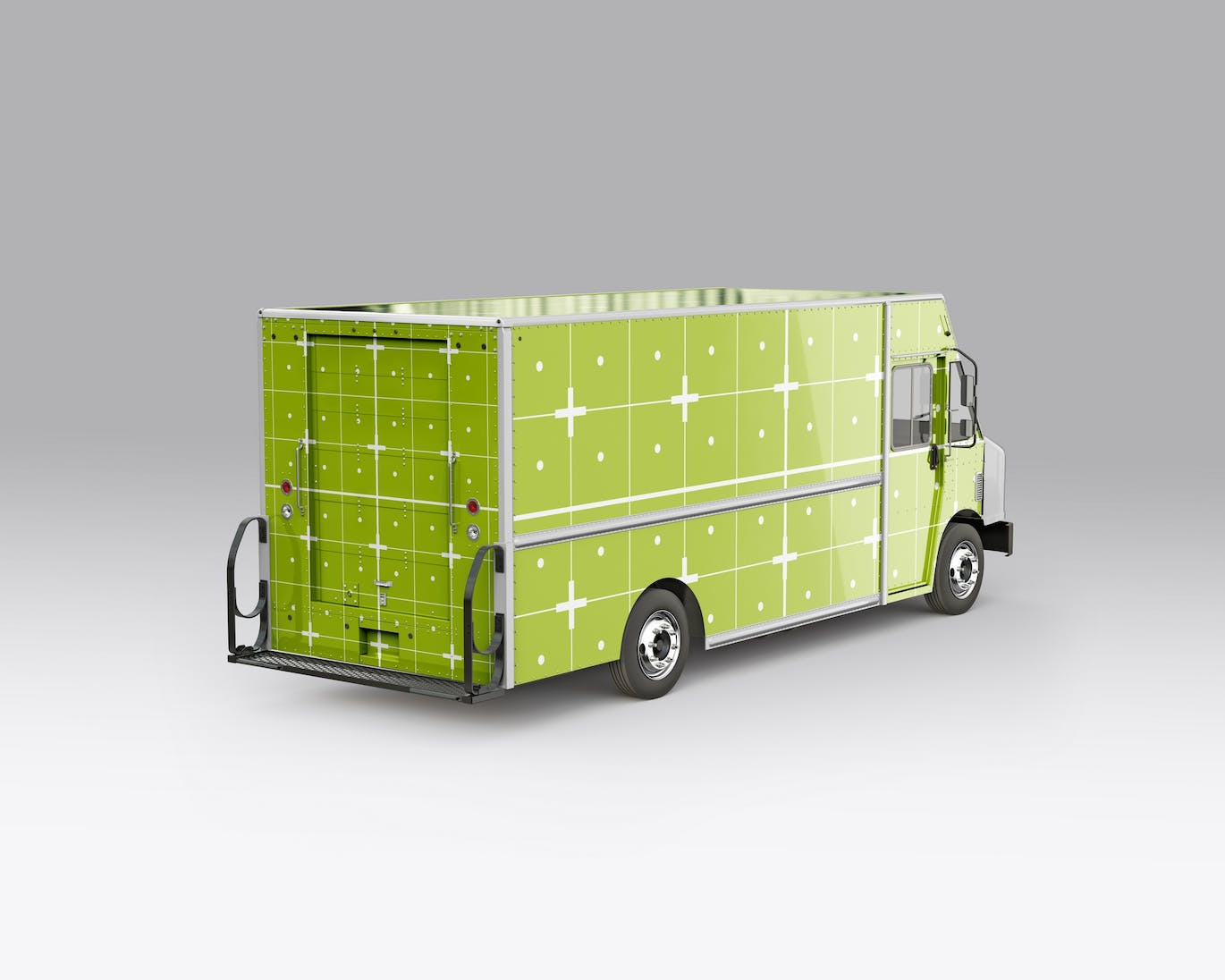 餐车拉花样机设计素材下载 Step Van Food Truck Mockup