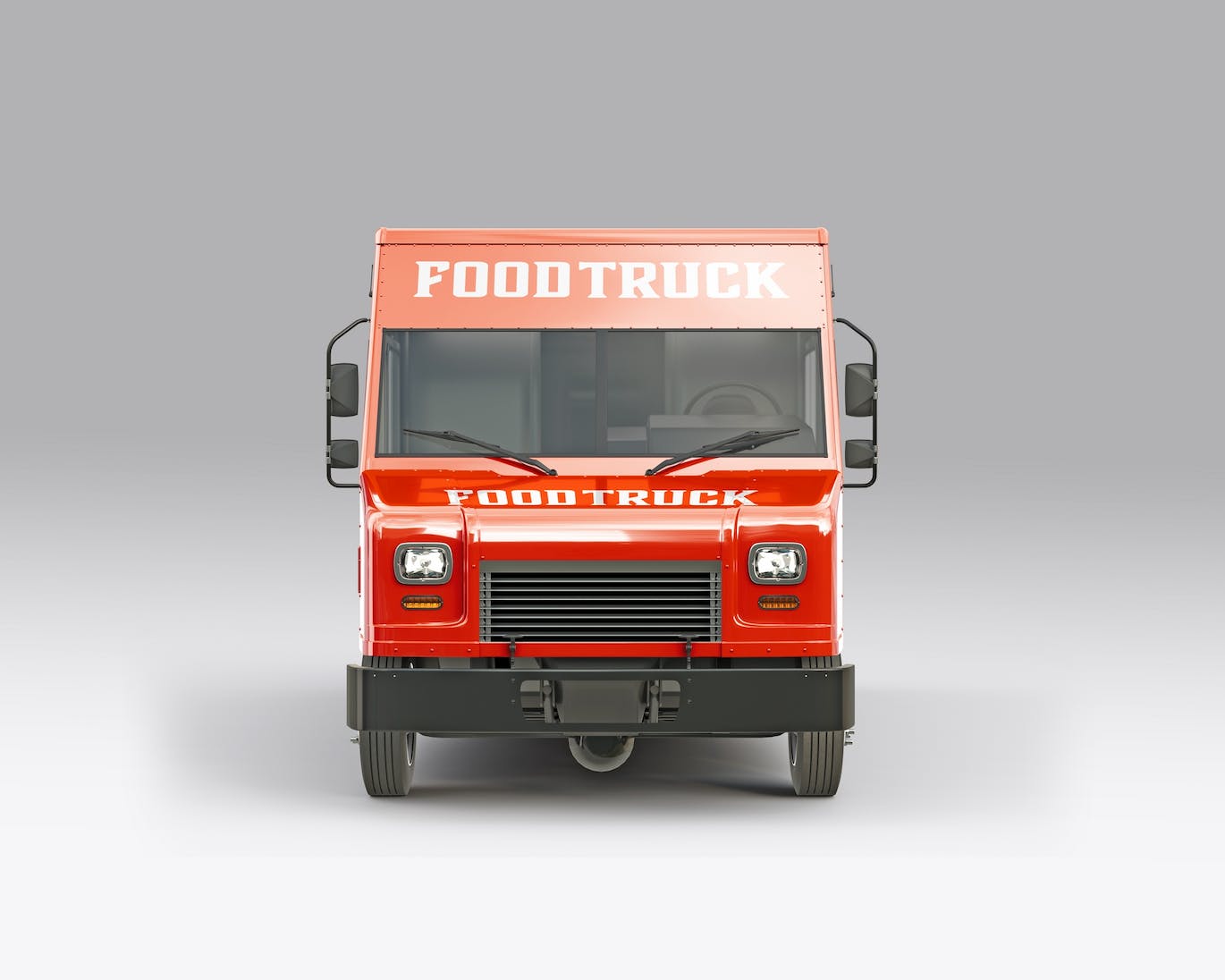 餐车拉花样机设计素材下载 Step Van Food Truck Mockup