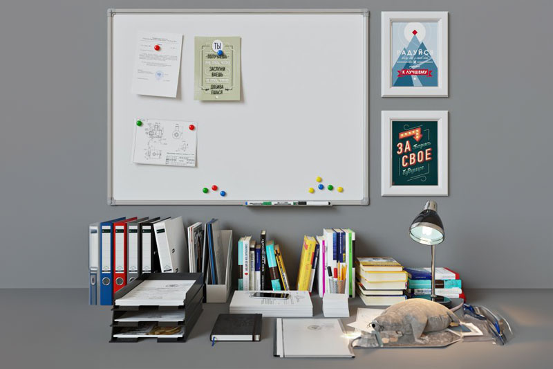 C4D模型-文件夹模型书本模型台灯模型C4D模型下载