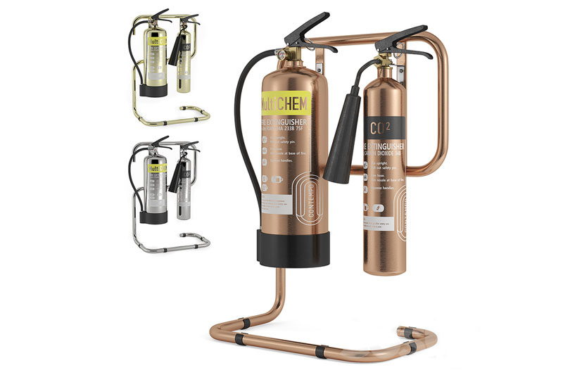 C4D模型-灭火器模型消防器材模型C4D模型下载