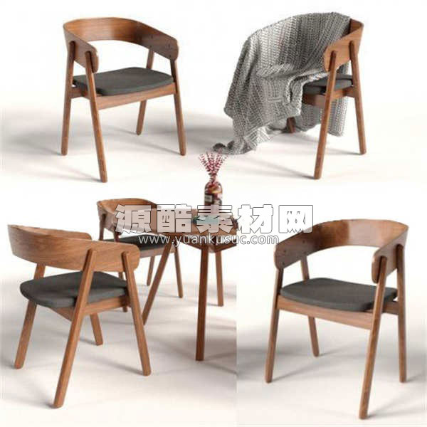 C4D模型-椅子模型毯子模型圆桌模型C4D模型下载