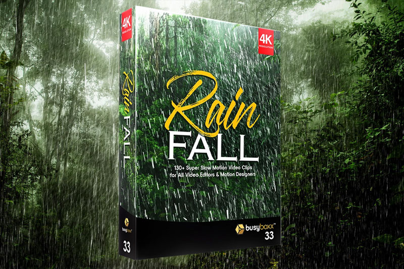 4K视频素材-133个雨珠水滴雨落下雨特效素材 BBV33 Rain Fall