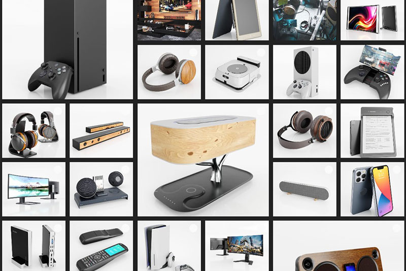 3DS MAX模型-60组电脑游戏机手柄耳机音响无人机智能电子设备3D模型 Archmodels Vol.261