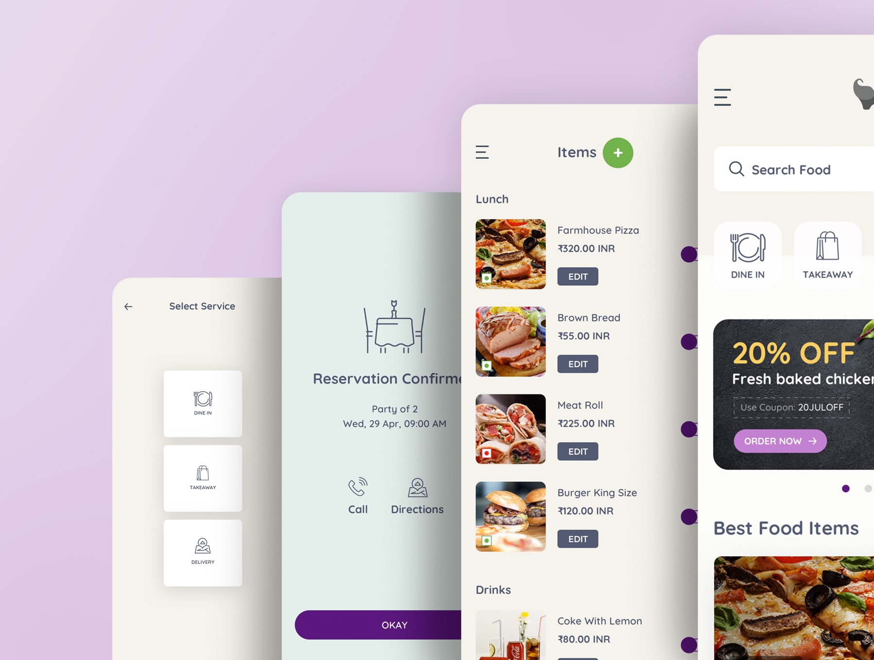 食品订购App应用程序用户界面设计套件