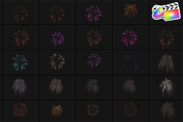 FCPX插件-30种色彩缤纷烟花爆炸特效动画 Fireworks