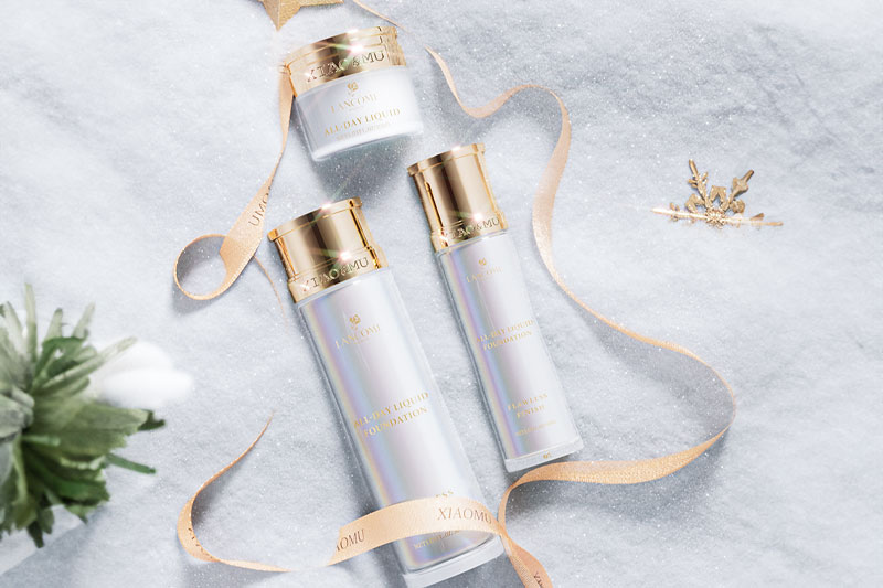 C4D工程-圣诞美妆护肤品场景渲染工程雪地场景模型护肤品C4D模型下载