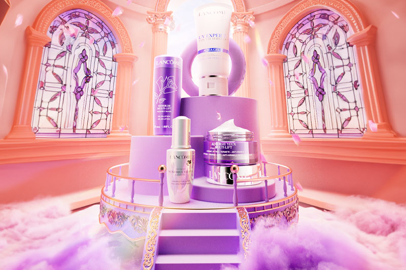 C4D工程-美妆大促活动电商海报渲染工程电商场景C4D模型下载