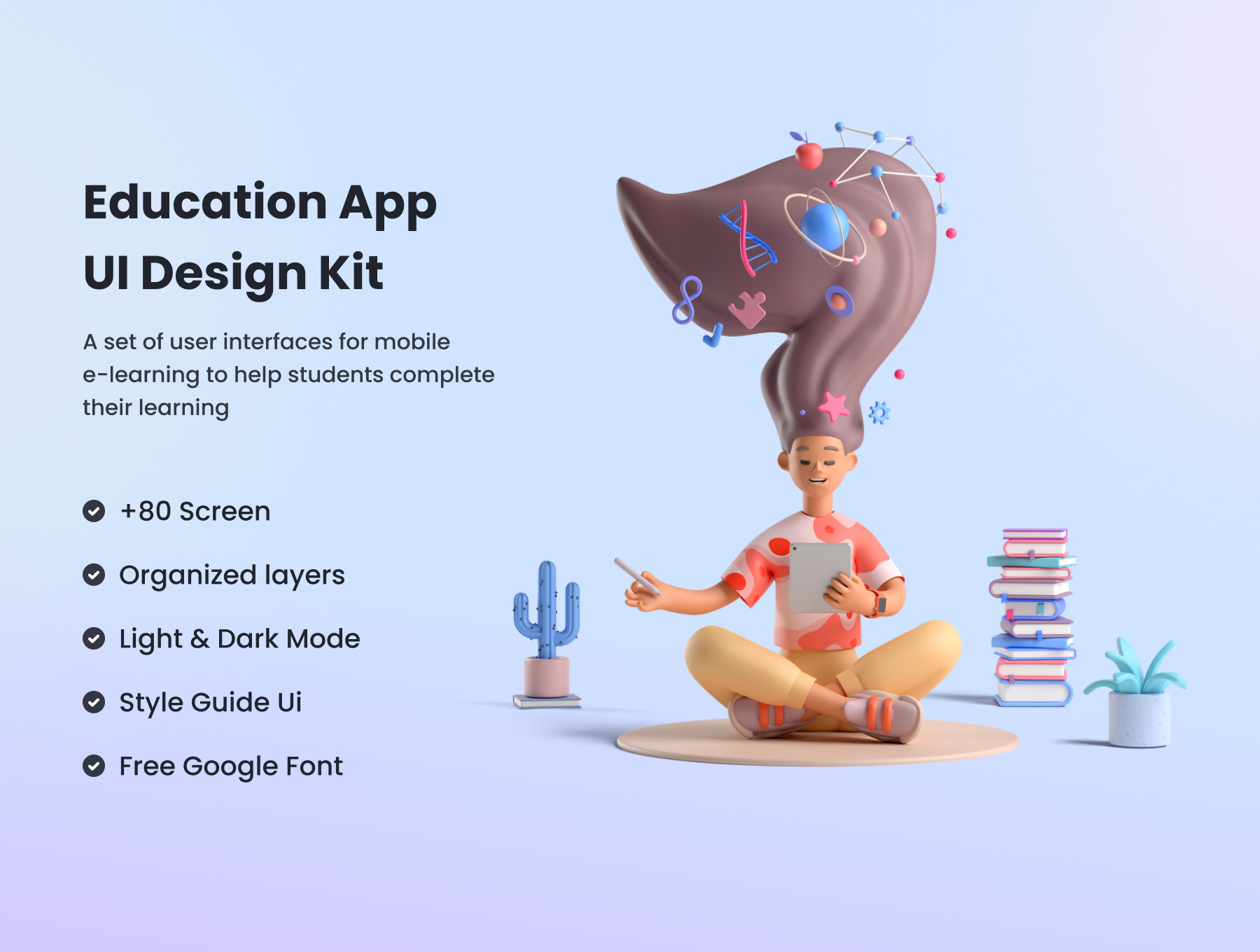 教育App应用UI设计套件素材 Education App UI Design Kit