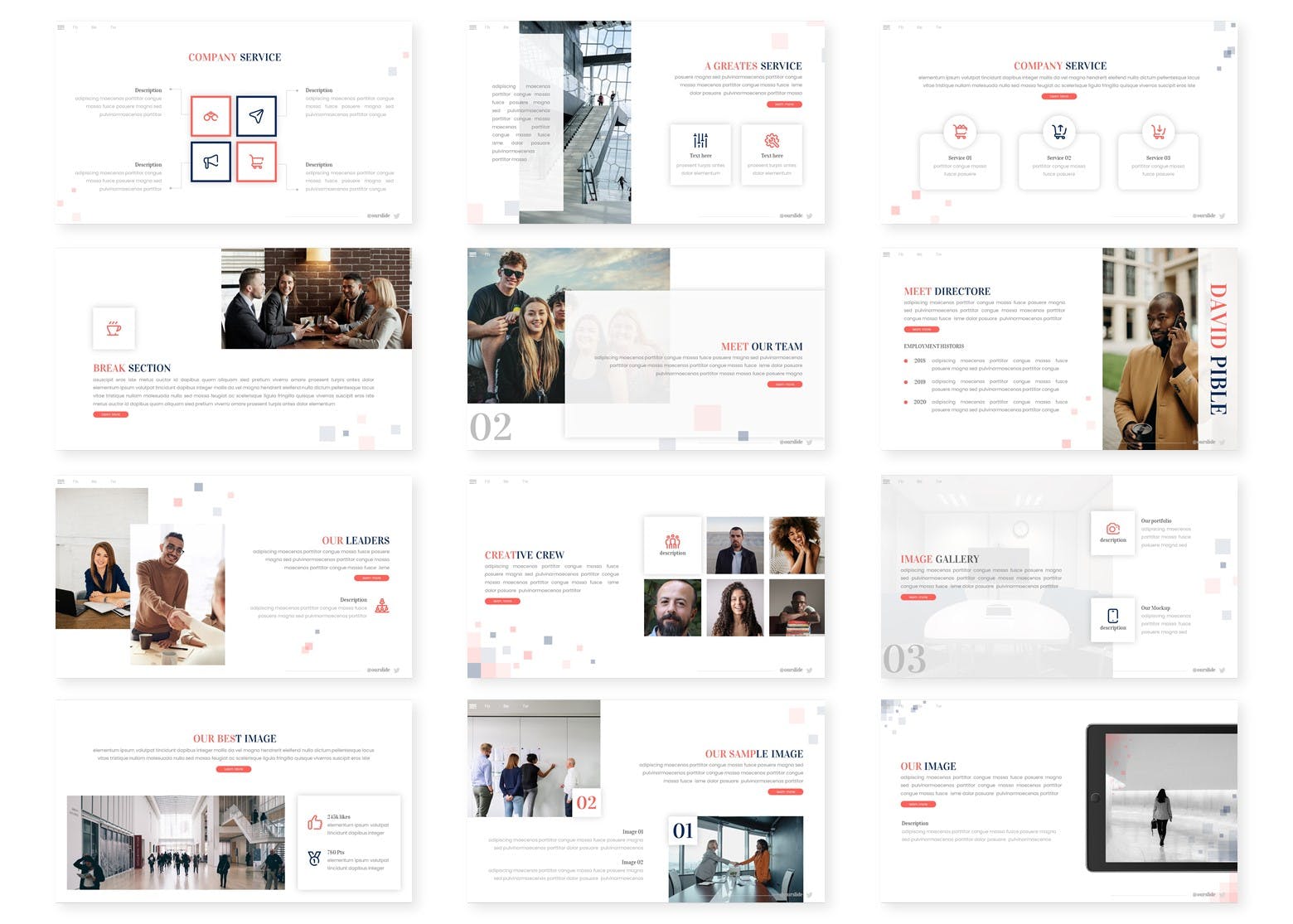 公司/企业介绍PPT幻灯片设计模板 Pible – Business Powerpoint Template