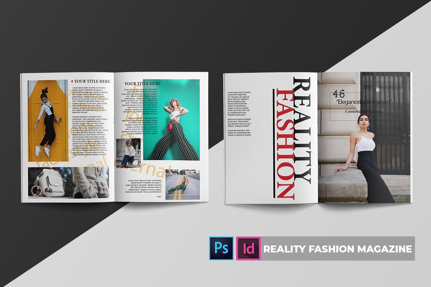 时尚品牌服装杂志排版设计模板 Reality Fashion | Magazine