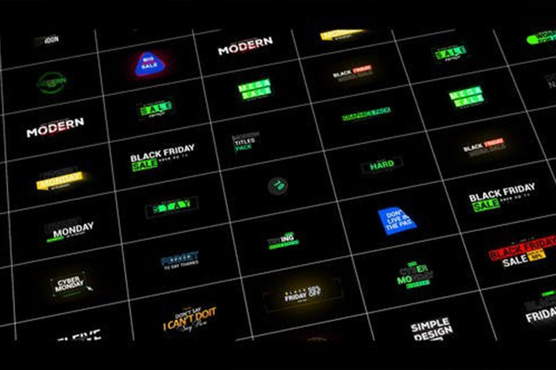 AE模板-70种时尚创意文字标题动画预设 Titles Animation Pack