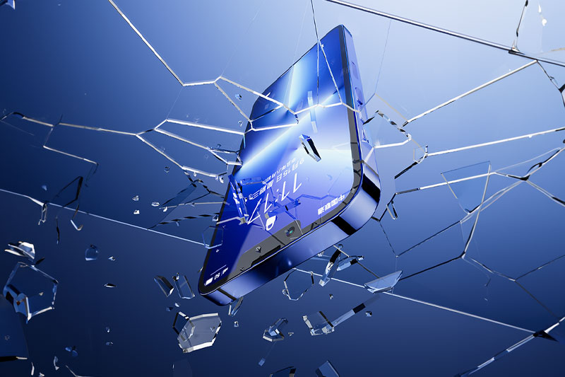 C4D工程-手机钢化膜破裂渲染工程手机模型C4D模型下载