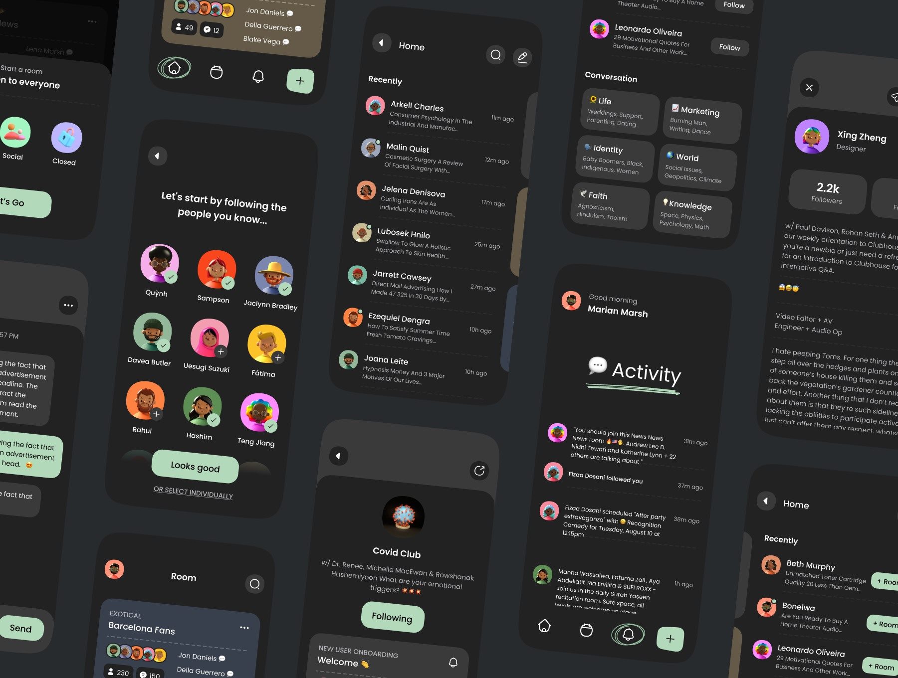 社交音频App应用UI套件素材 Social Audio App UI Kit