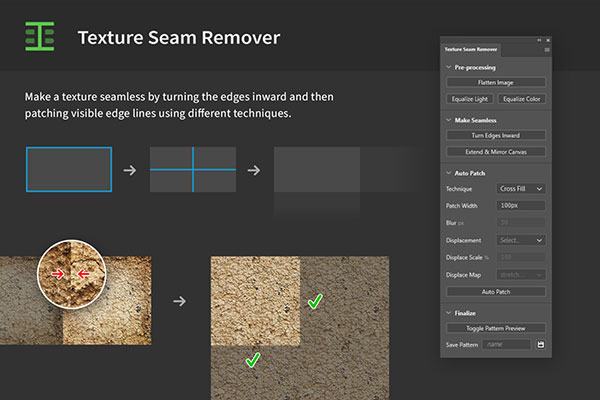 PS插件-无缝纹理贴图衔接制作工具 Texture Seam Remover for Photoshop