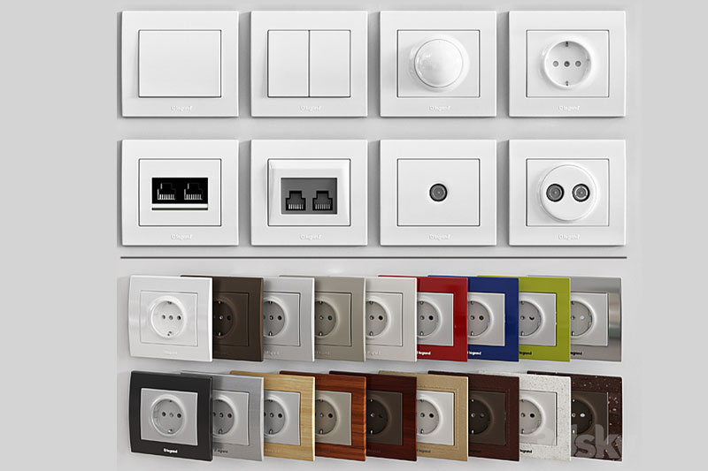 C4D模型-墙壁开关模型墙壁插座模型C4D模型下载
