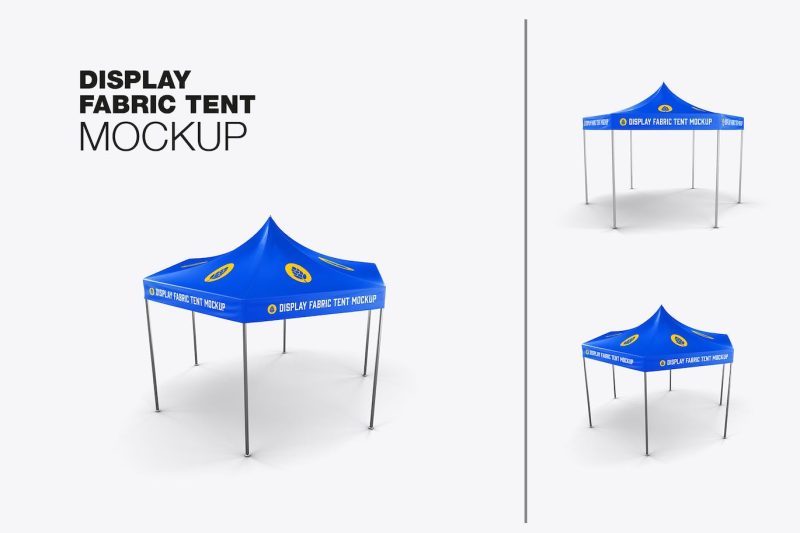 织物展示帐篷样机素材 Fabric Display Tent Mockup