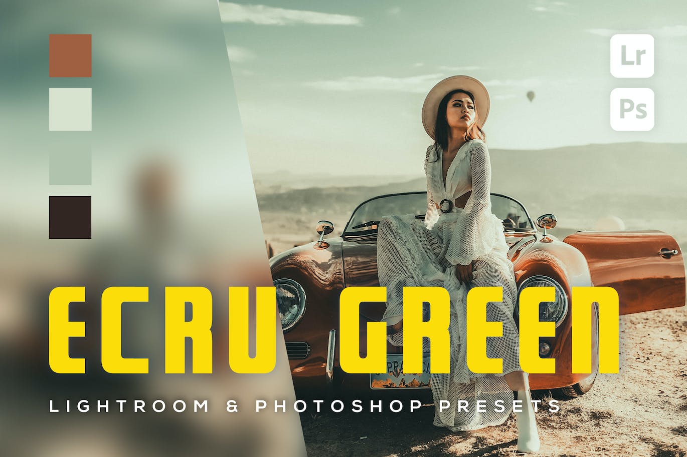 6个淡绿色色调照片效果处理LR和PS预设 6 Ecru green Lightroom and Photoshop Presets