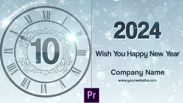 PR模板-2024新年10秒倒计时动画 New Year Countdown 2024 – Premiere Pro