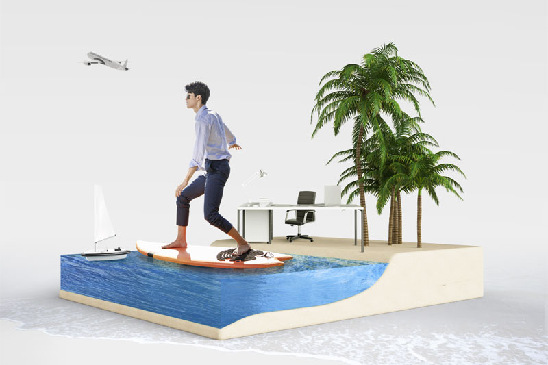 海上冲浪旅行活动海报设计素材