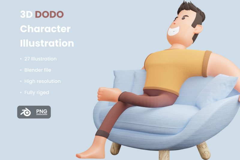 27个卡通人物角色3D模型素材下载 DODO 3D Illustration