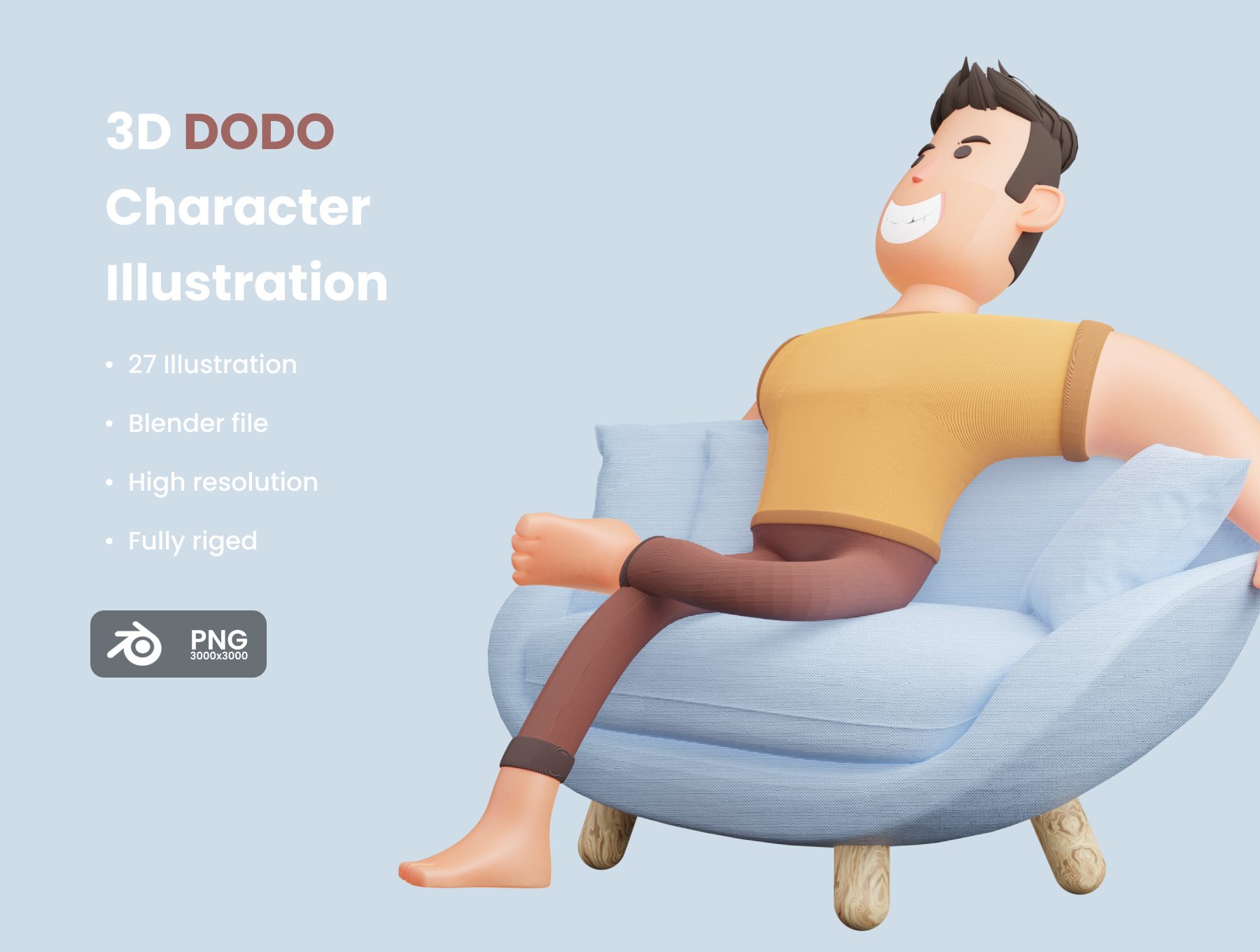 27个卡通人物角色3D模型素材下载 DODO 3D Illustration