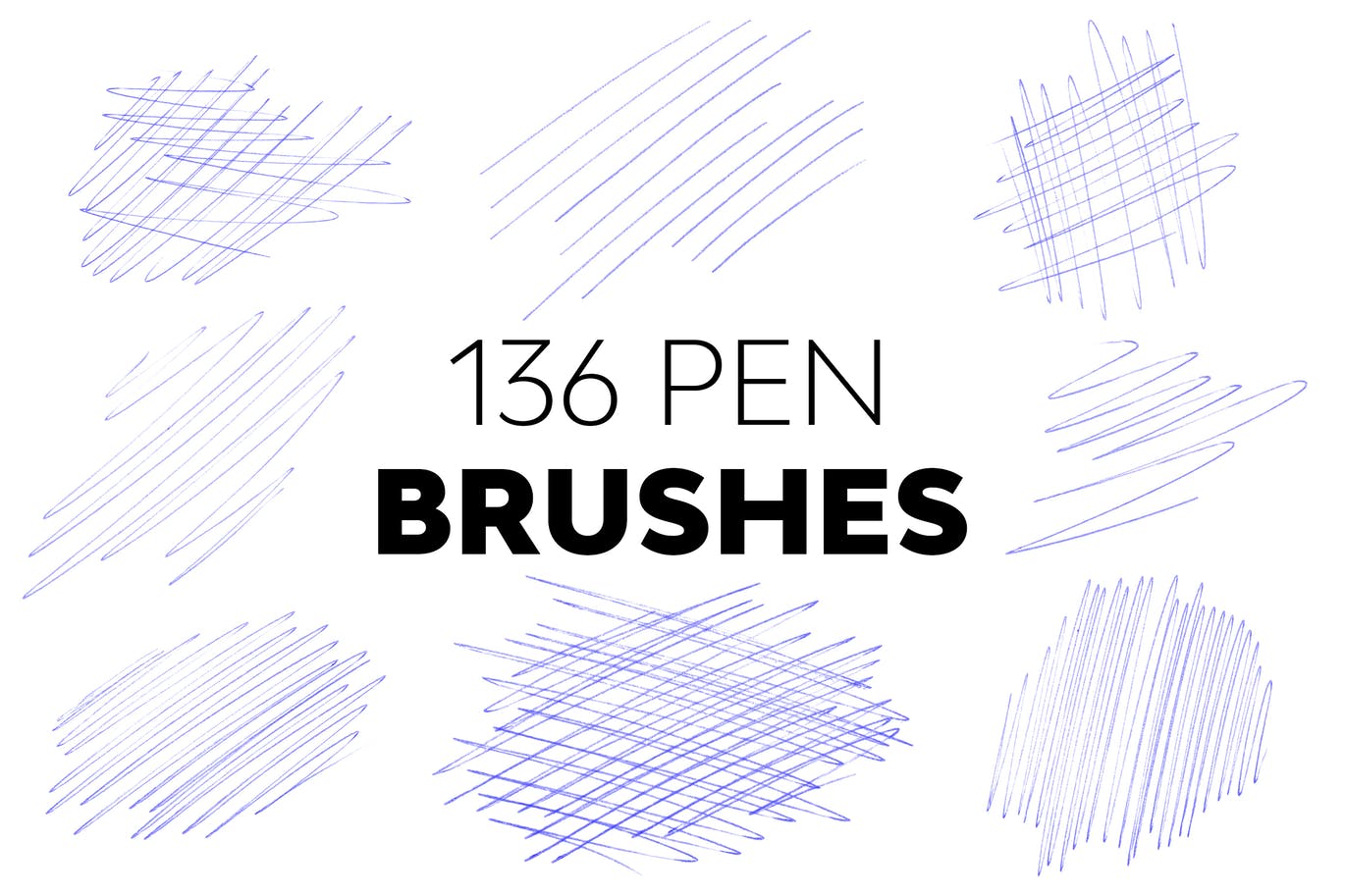 圆珠笔素描PS笔刷素材 Pen Brushes