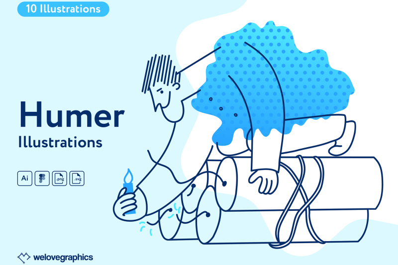 10个常见错误的幽默插画素材