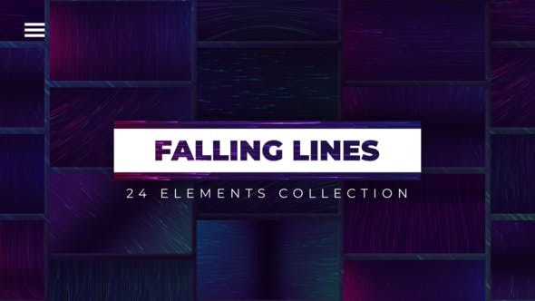 AE模板-24种线条流线背景动画 Falling Lines Backgrounds