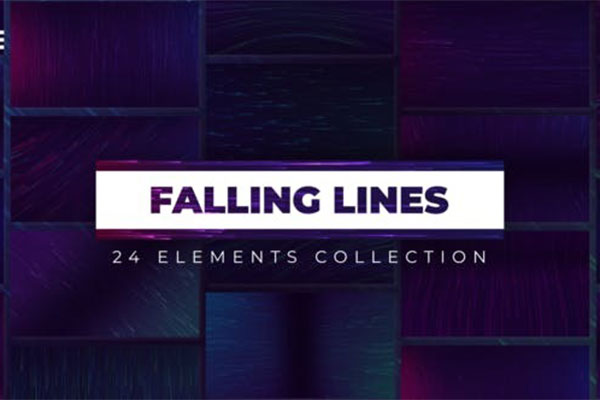 AE模板-24种线条流线背景动画 Falling Lines Backgrounds