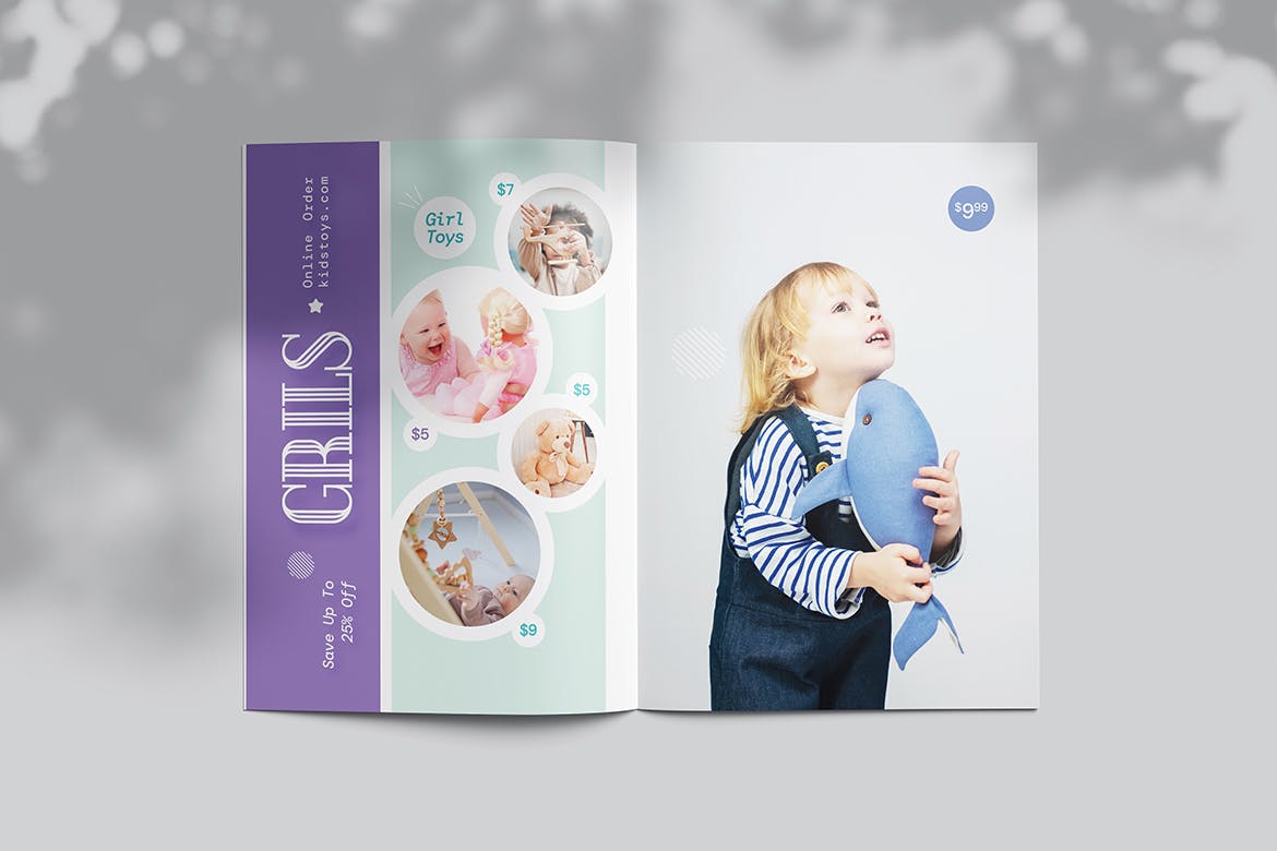 A5 玩具销售宣传册模板 A5 Toys Sale Brochure Template