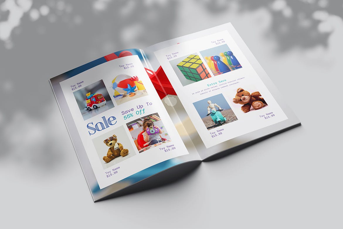 A5 玩具销售宣传册模板 A5 Toys Sale Brochure Template