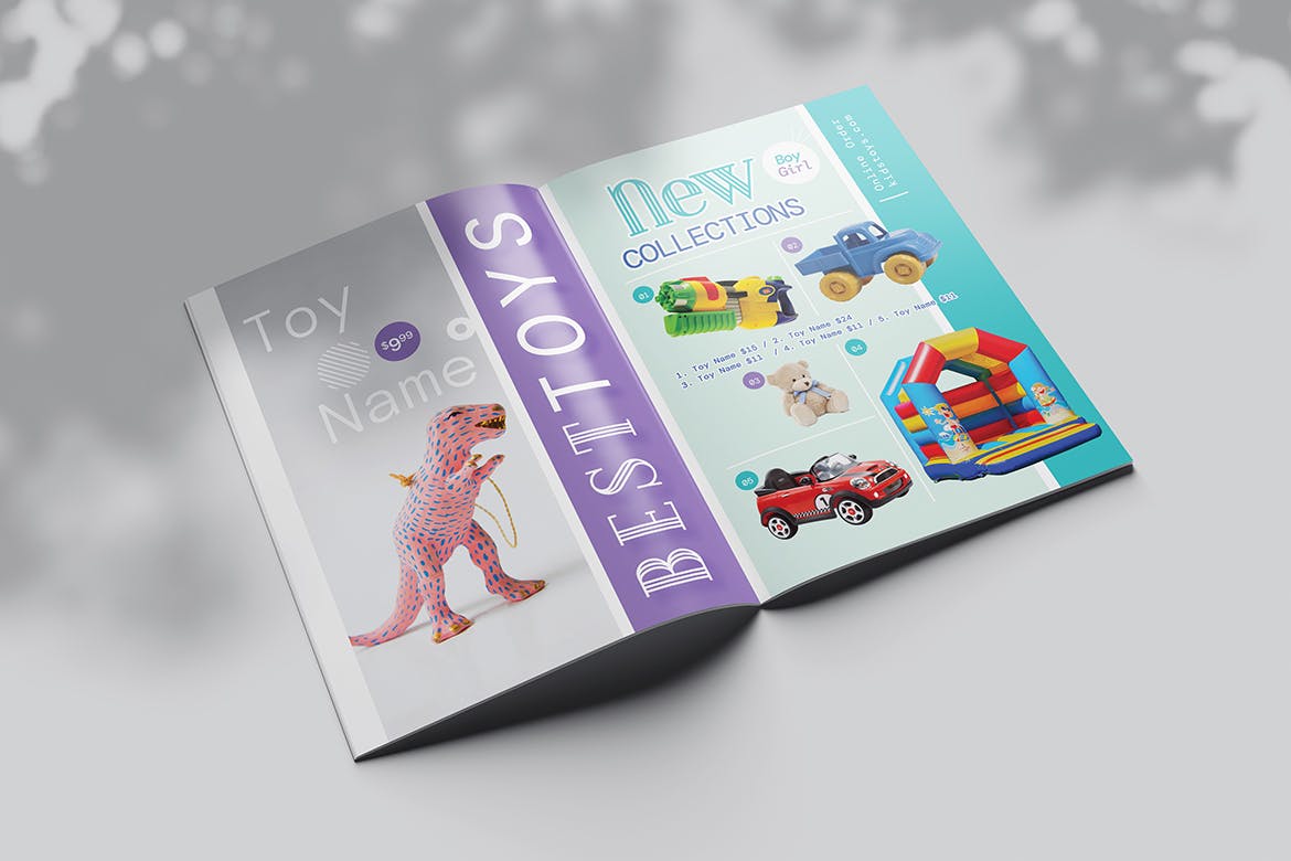 A5 玩具销售宣传册模板 A5 Toys Sale Brochure Template