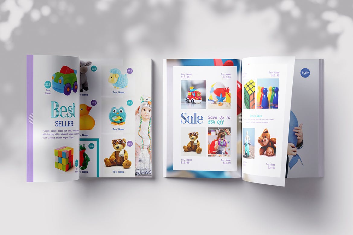 A5 玩具销售宣传册模板 A5 Toys Sale Brochure Template