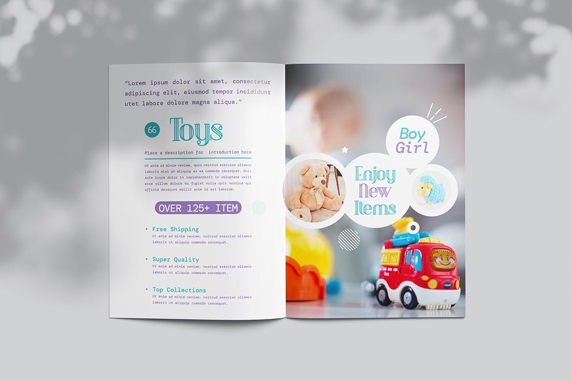 A5 玩具销售宣传册模板 A5 Toys Sale Brochure Template