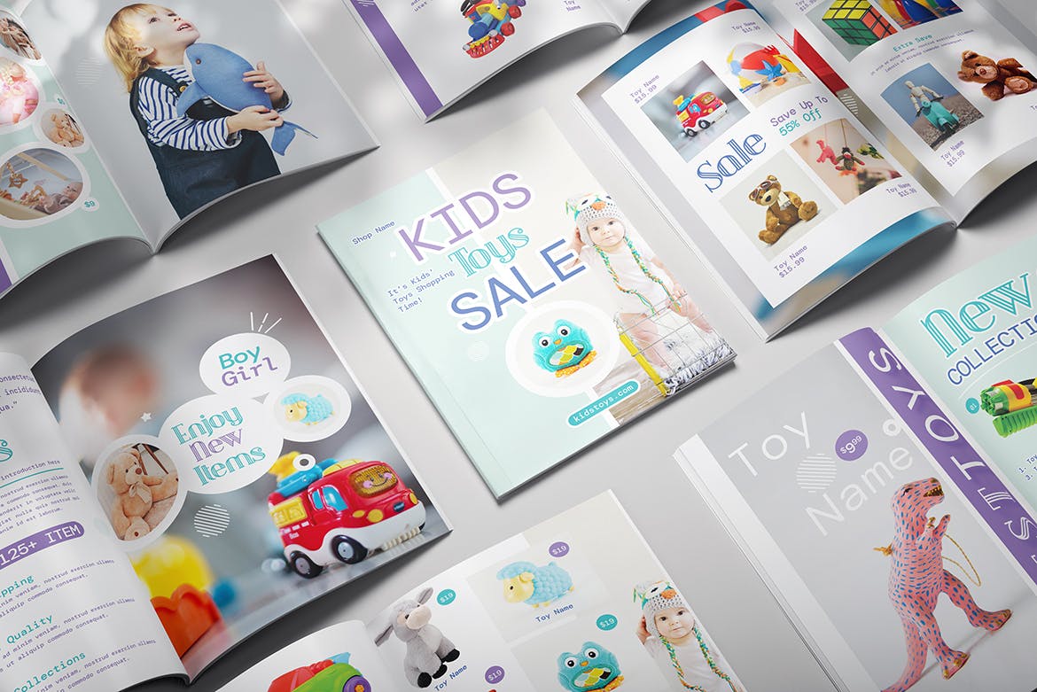 A5 玩具销售宣传册模板 A5 Toys Sale Brochure Template