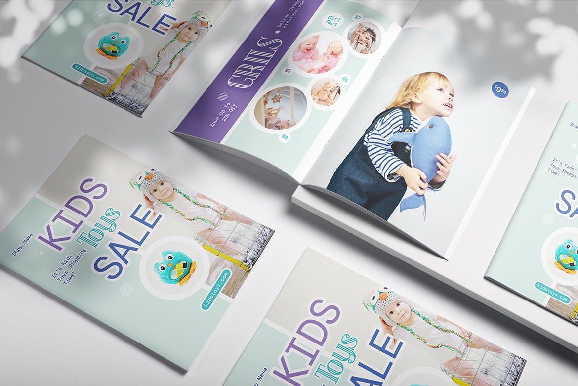 A5 玩具销售宣传册模板 A5 Toys Sale Brochure Template