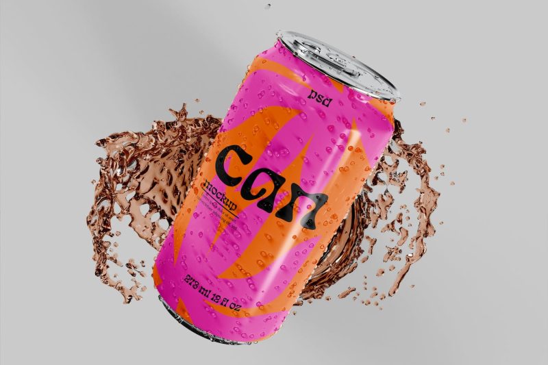 易拉罐外观图案预览样机素材 Soda or Bird Can Mockup