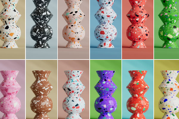 GSG灰猩猩80种水磨石材质贴图和预设Material Terrazzo