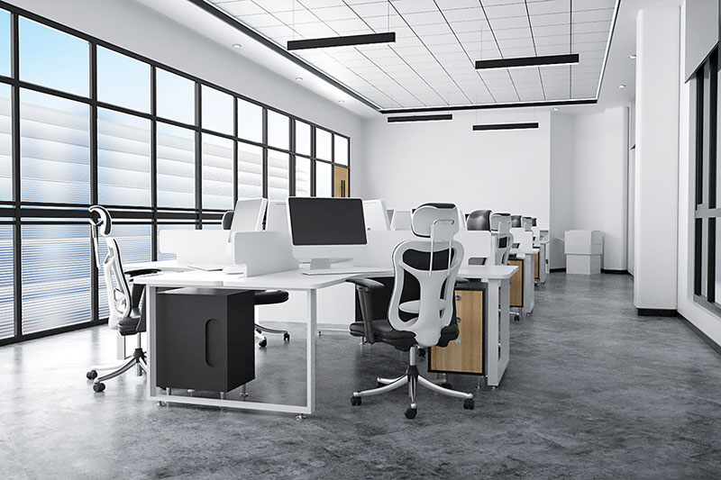 C4D工程-办公室场景渲染工程办公桌模型电脑C4D模型下载