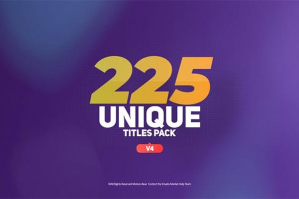 AE模板-225组现代优雅简洁文字标题字幕条动画预设 The Titles V4