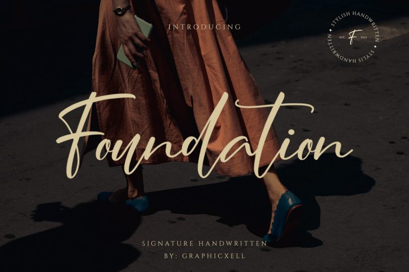 时尚签名脚本英文字体 Foundation – Stylish Signature Font
