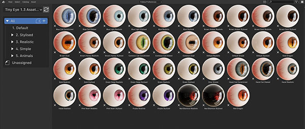 Blender插件-程序化眼睛虹膜瞳孔预设 Tiny Eye v1.3.0
