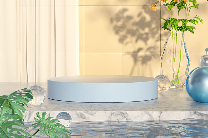 C4D工程-电商水池展台场景渲染工程水池场景C4D模型下载