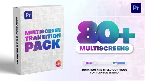 PR模板-84种视频分屏转场多屏效果展示 Multiscreen Transitions Multiscreen Pack