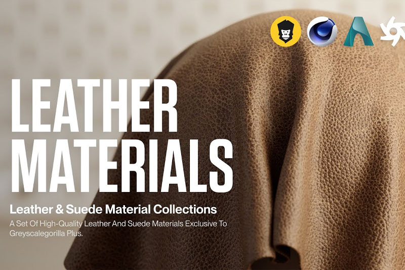 GSG灰猩猩30种皮革材质贴图和预设Material Leather